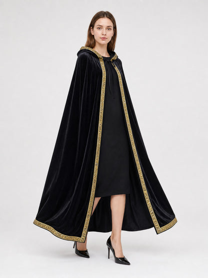 Black Hooded Carnival Cloak for Cosplay