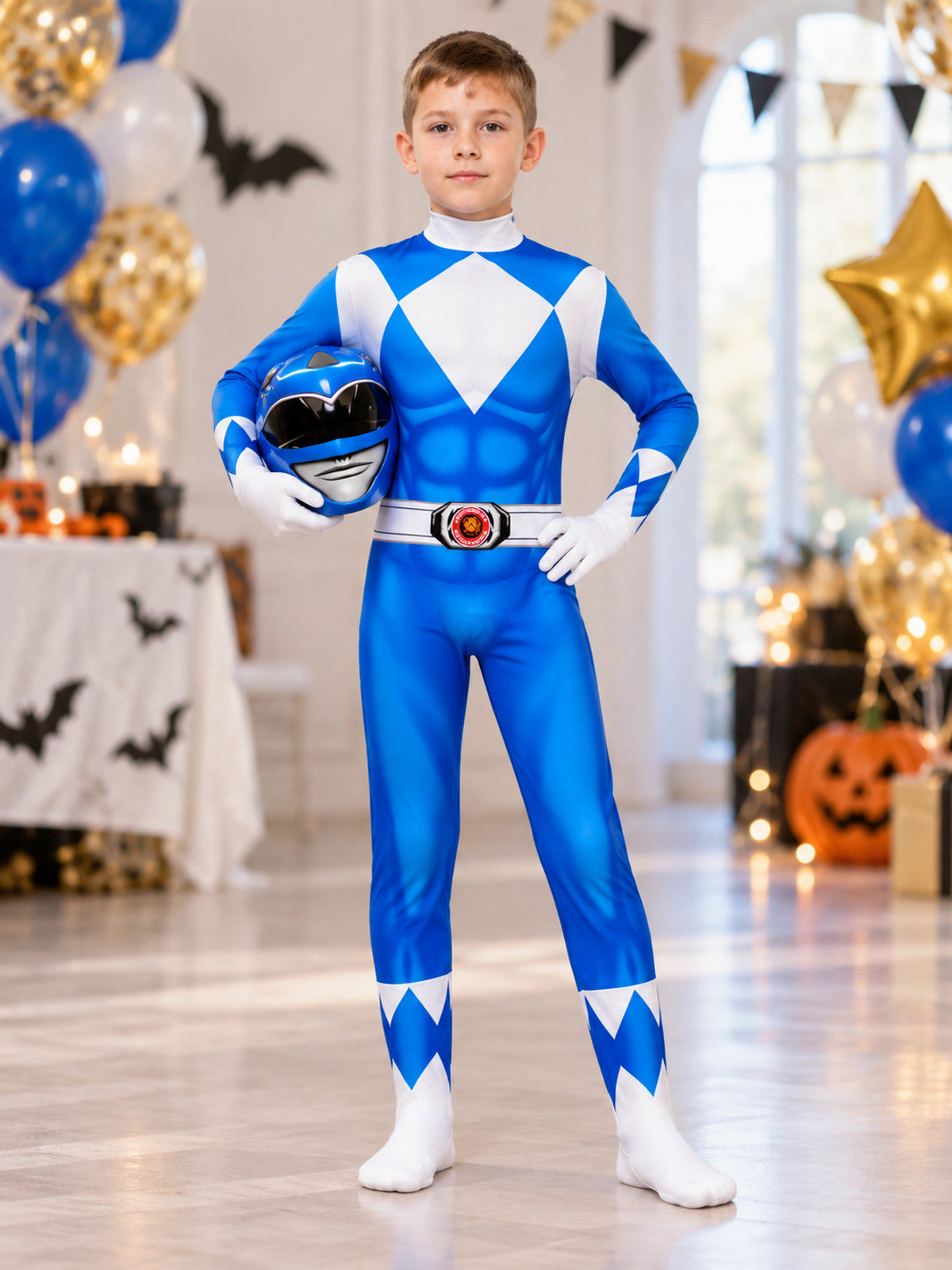 Kids' Blue Cosplay Carnival Costume with Helmet