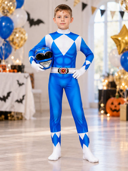Kids' Blue Cosplay Carnival Costume with Helmet