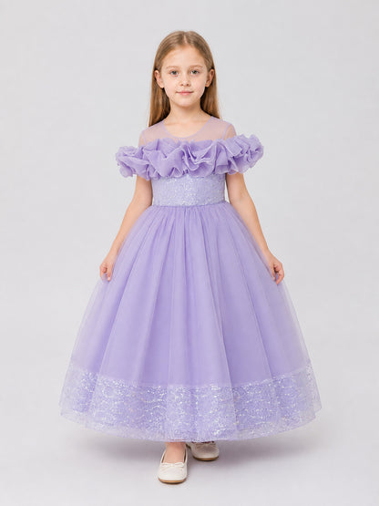 Long, full-length dress made of sequin mesh fabric Costume Dresses detail