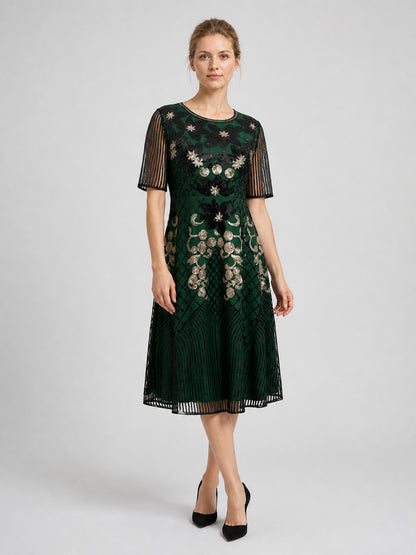 1920s-Style Sequin Dress with 3/4 Sleeves Costume Dresses detail