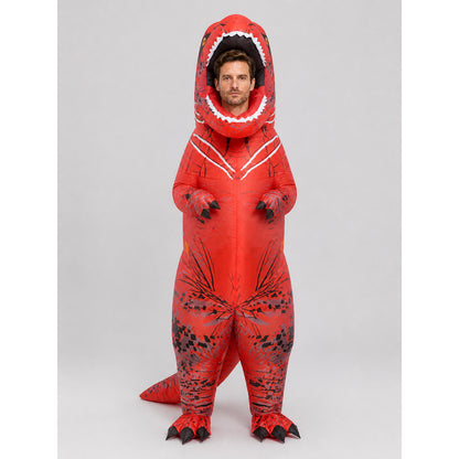 Red Inflatable Tyrannosaurus Costume for Halloween on-model view