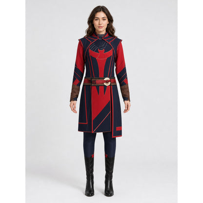 Marvel Scarlet Witch Cosplay Costume, Red and Blue