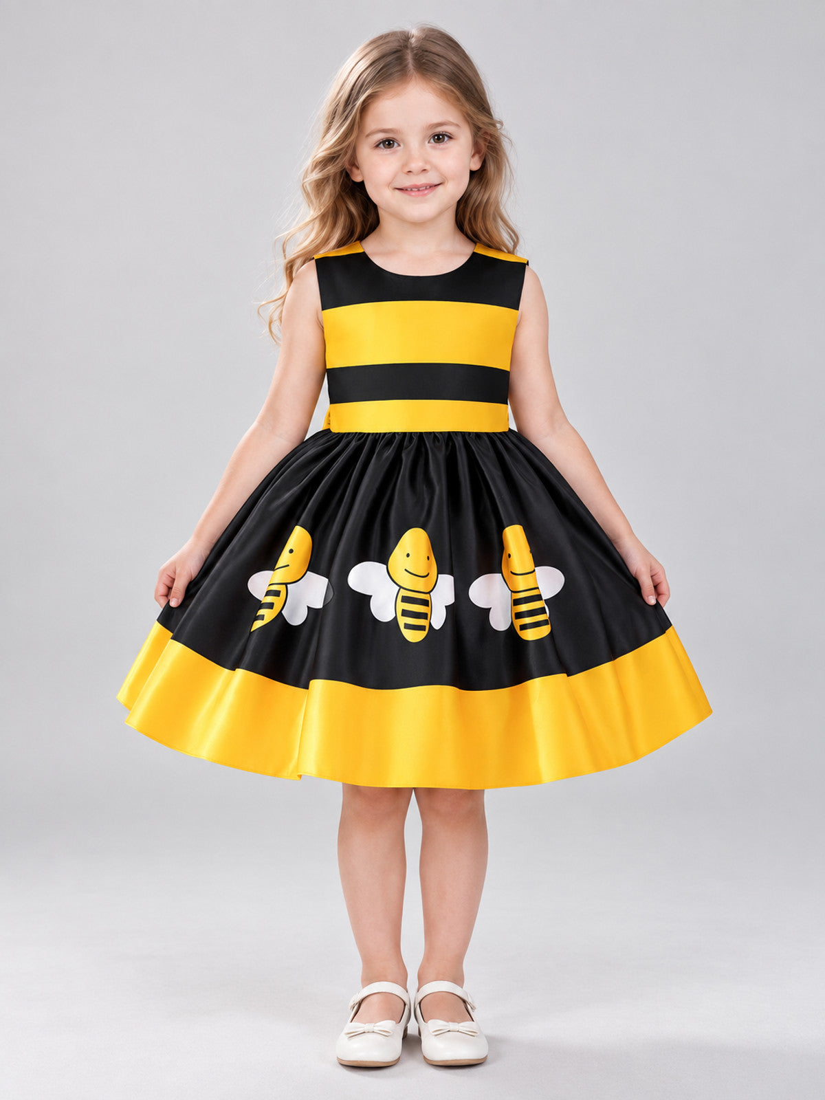 Bee Costume Dress with a Full Skirt on-model view