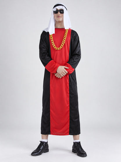Carnival costume with headpiece, glasses, and chain