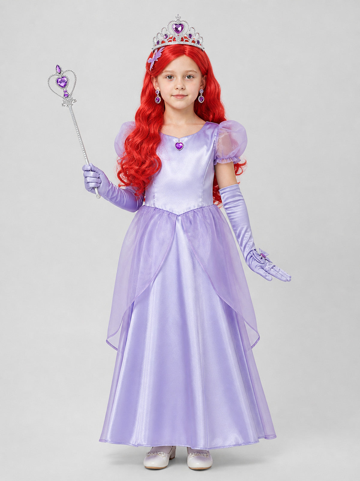 Princess Cosplay Accessories Set: Crown, Wig on-model view