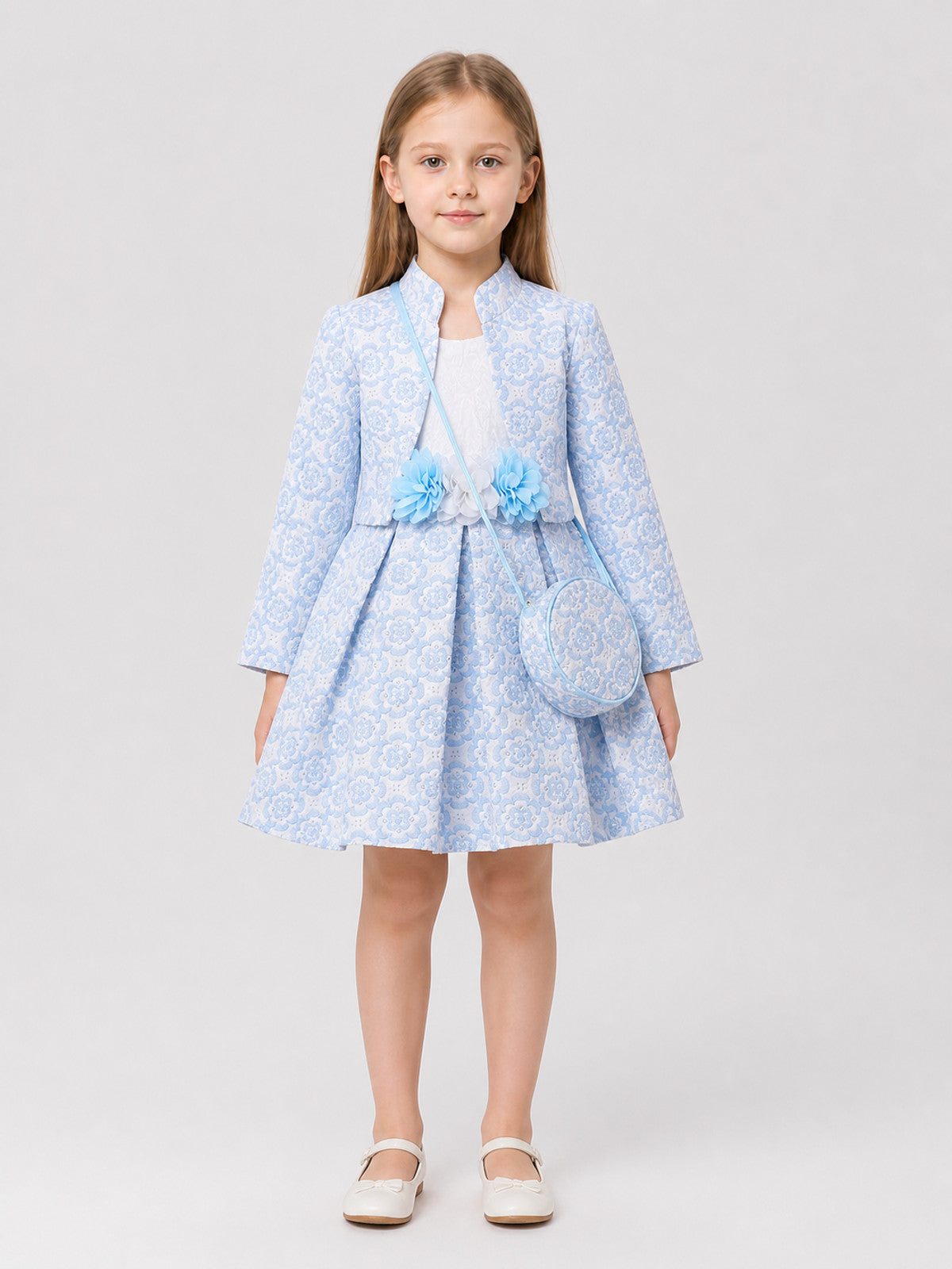 Dressy 3-Piece Set: Jacket, Skirt, and Handbag