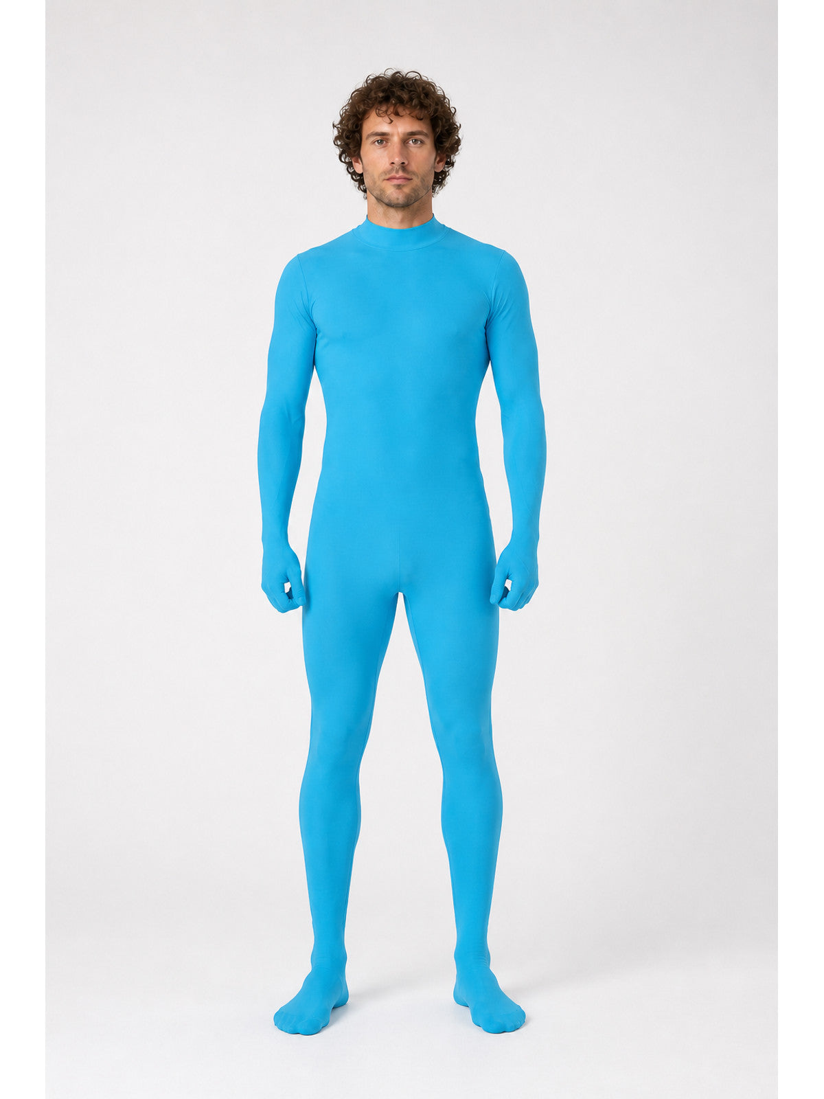 Light Blue Full-Body Jumpsuit with Covered Hands and Feet main product view