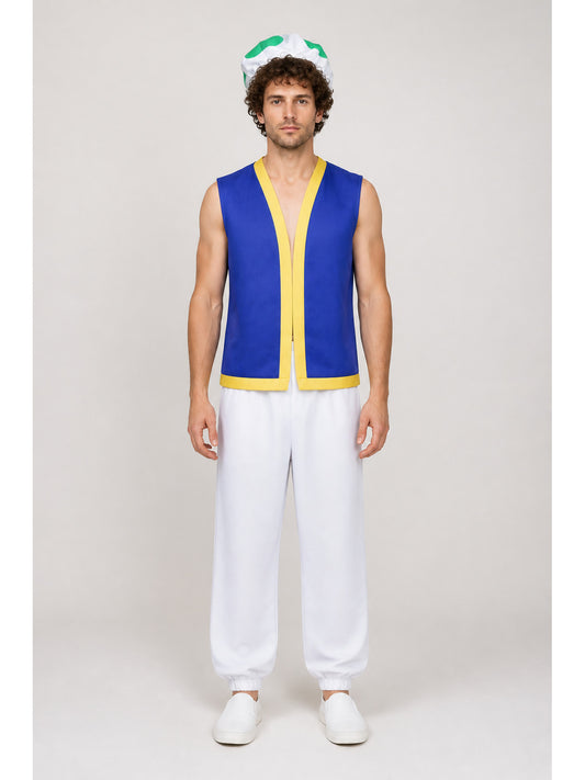 Toad Costume with Blue Vest and White Pants for Halloween main product view