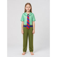 Cosplay Character Jumpsuit with Tie and Belt