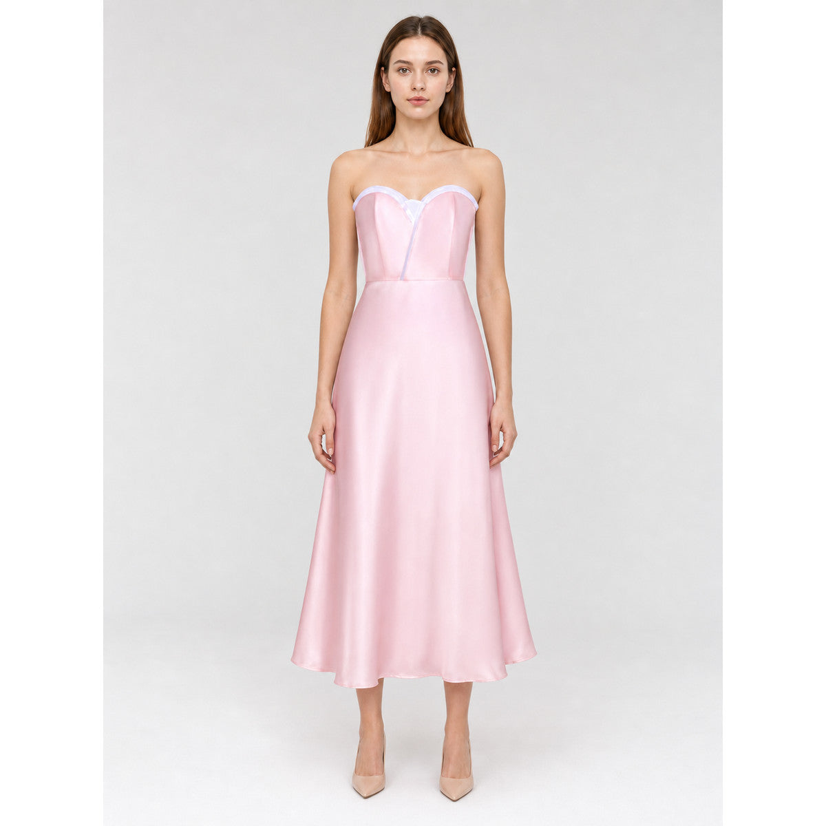 Women's Pink Glinda Wicked 2 Cosplay Evening Dress on-model view