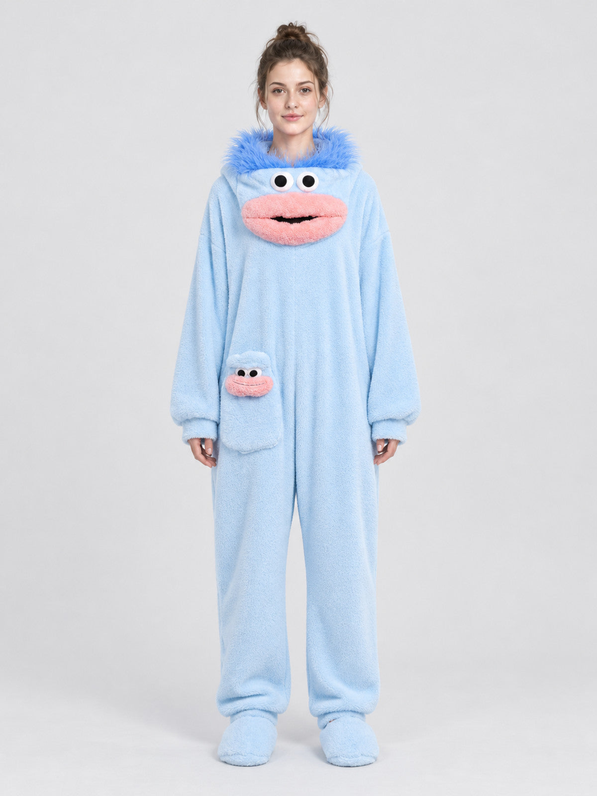 Insulated Pajama Jumpsuit with Cartoon Print