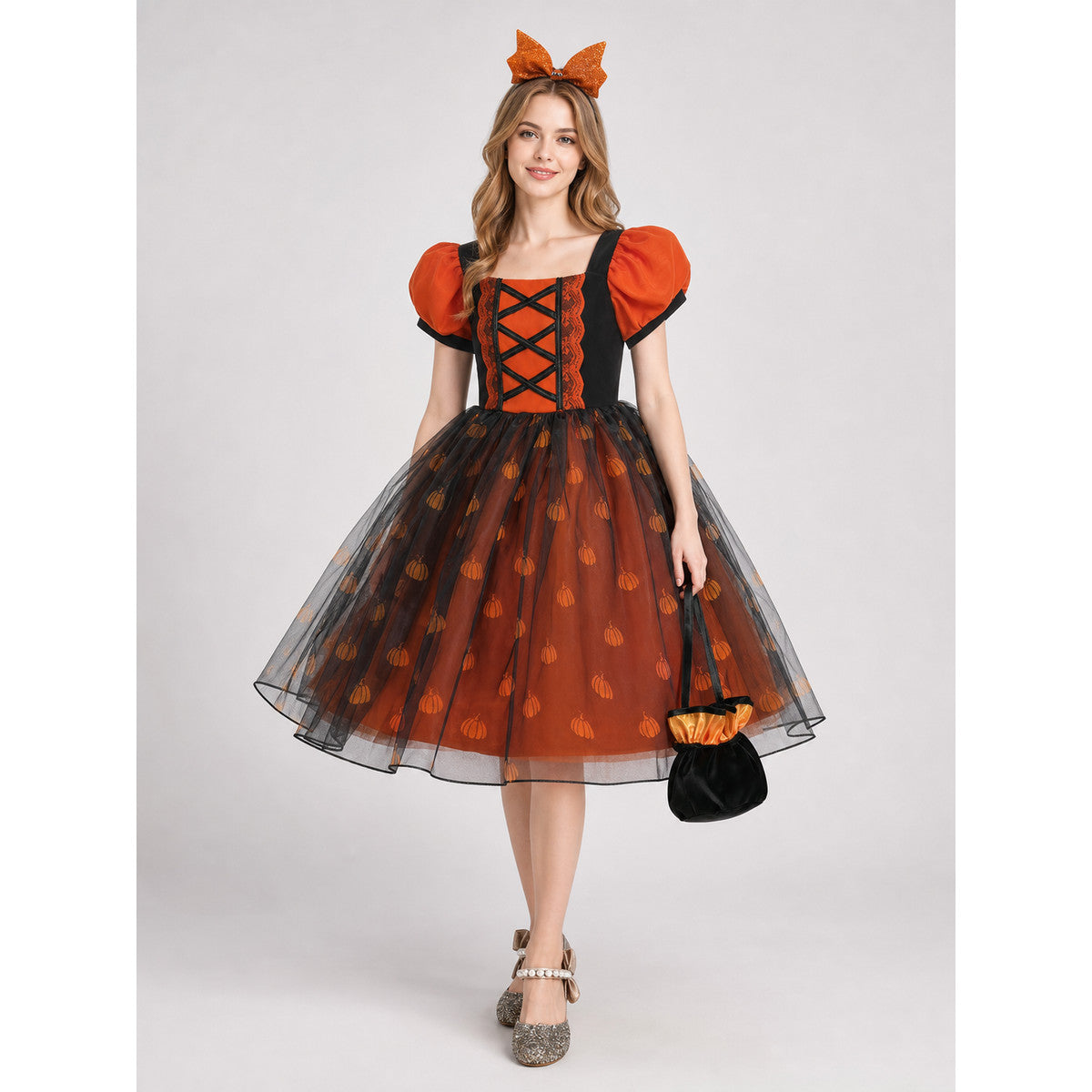Girls' Pumpkin Halloween Dress