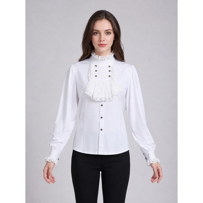 Cosplay Shirt with Jabot and High Collar