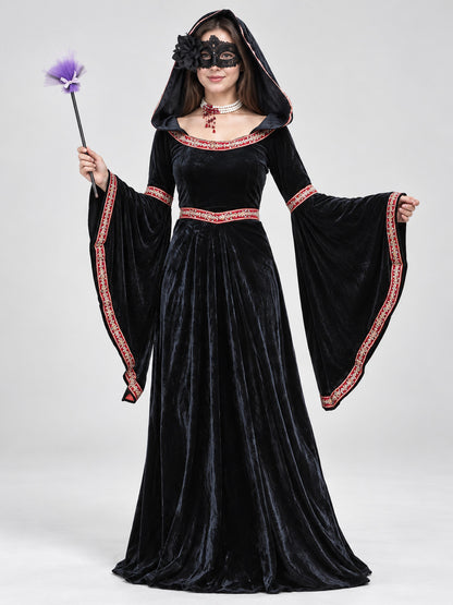 Costume: Black Hooded Dress, Mask, Wand