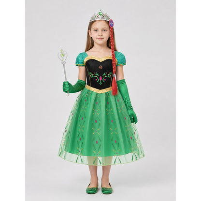 Anna Costume with Crown and Wand for Children Ages 2–8 on-model view