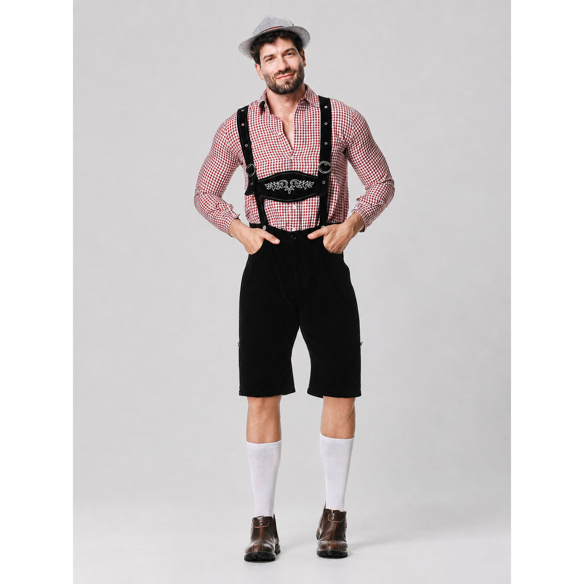 German-Style Outfit: Shirt and Suspender Shorts