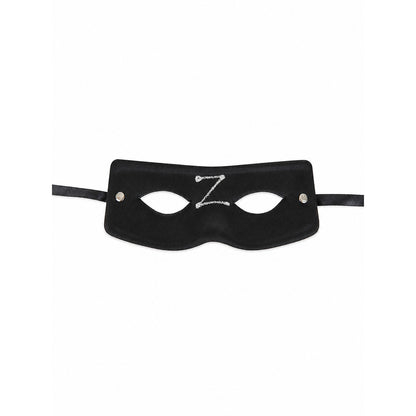Zorro masquerade mask with a glittering emblem