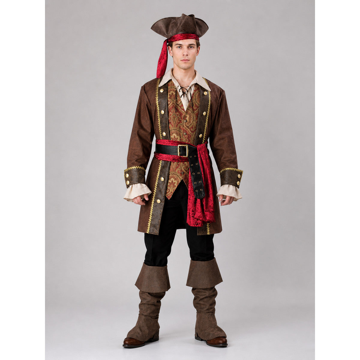 Pirate Costume with Frock Coat and Accessories