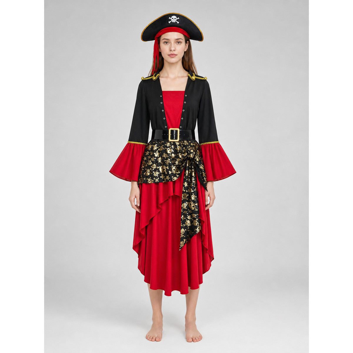 Pirate Costume: Dress, Hat, and Belt for Cosplay