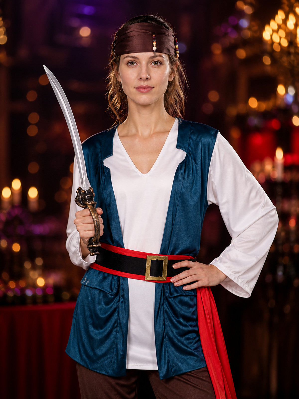 Scandinavian Layered Pirate Costume for Halloween on-model view