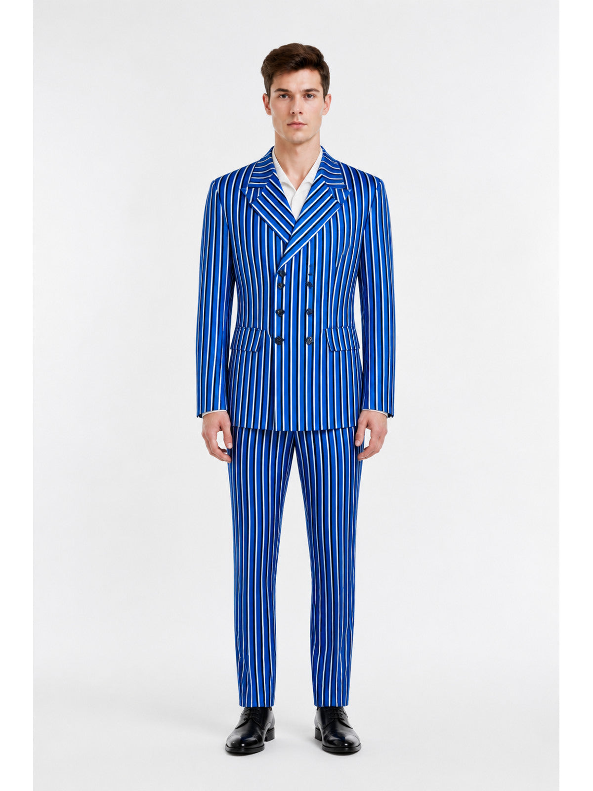 Blue Striped Two-Piece Cosplay Suit main product view