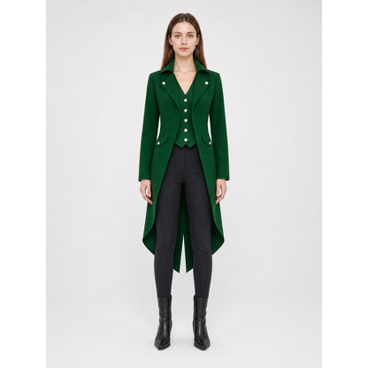 Long Dark Green Gothic-Style Tailcoat