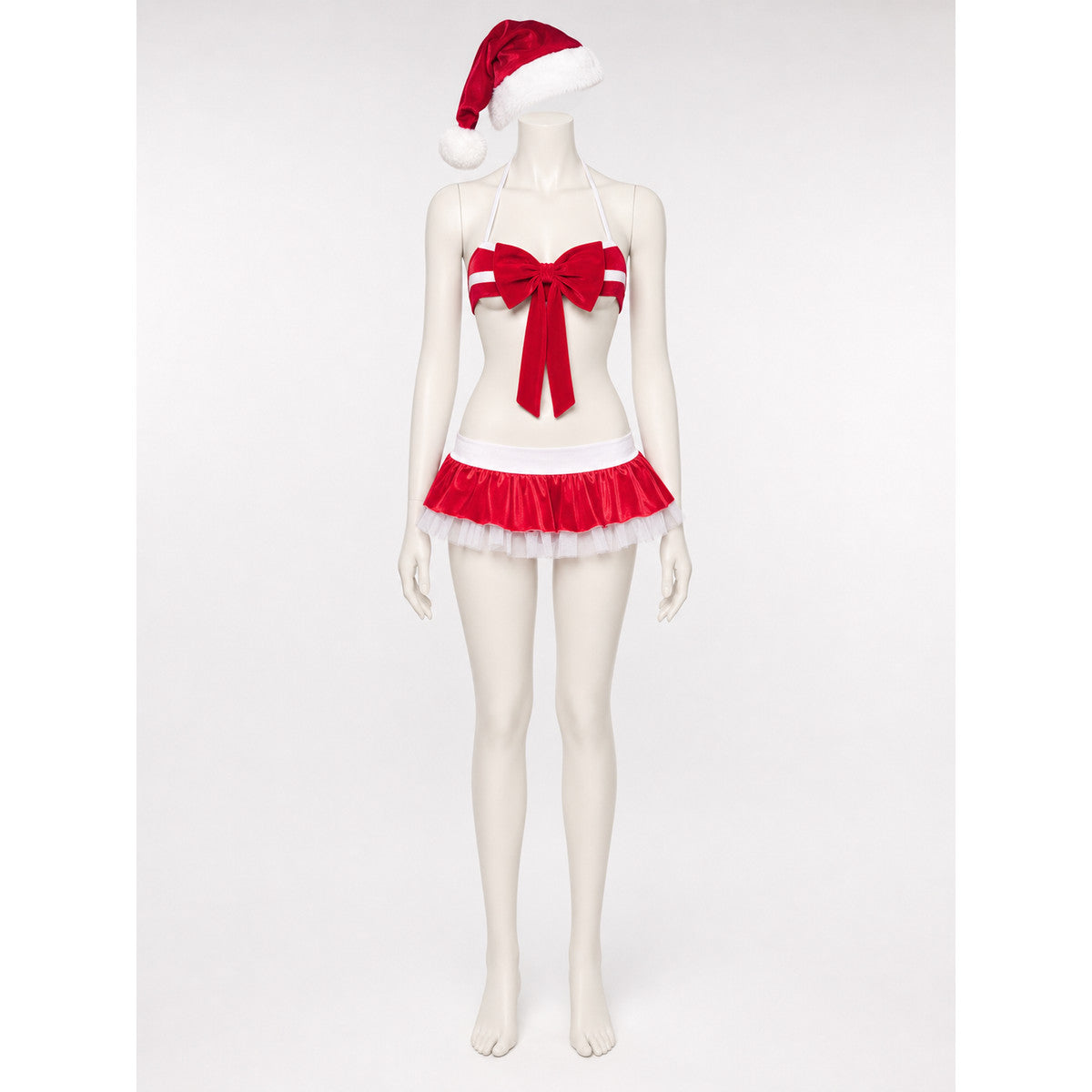 Santa Claus Christmas Costume with a Crop Top and Short Skirt