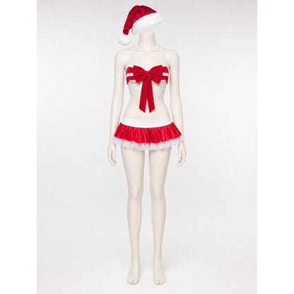 Santa Claus Christmas Costume with a Crop Top and Short Skirt
