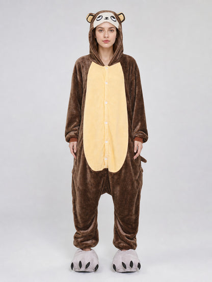 Monkey Hooded Costume Jumpsuit