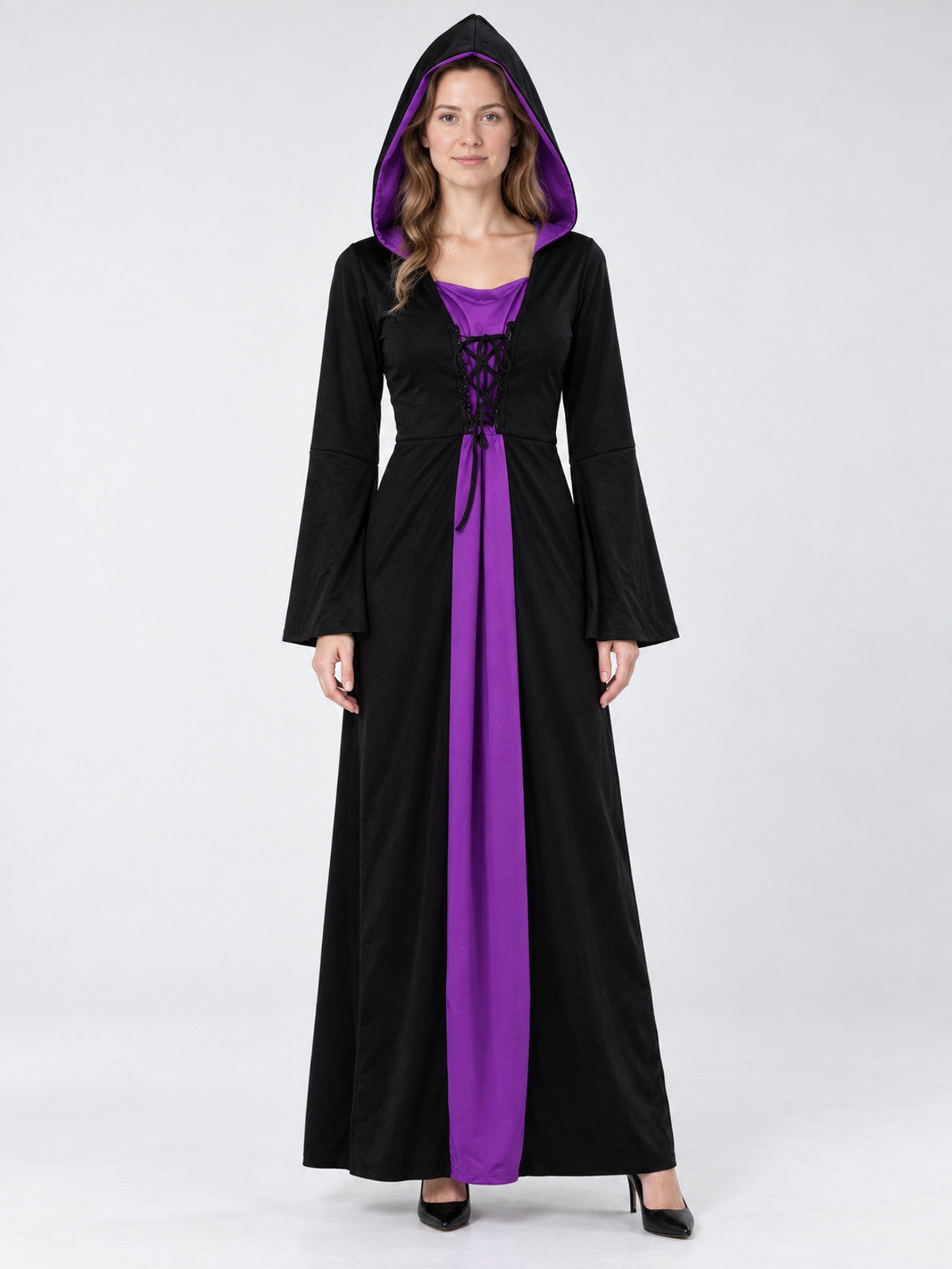 Gothic Witch Carnival Costume: Hooded Dress