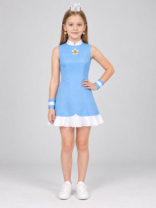 Cosplay Dress with Crown and Accessories on-model view