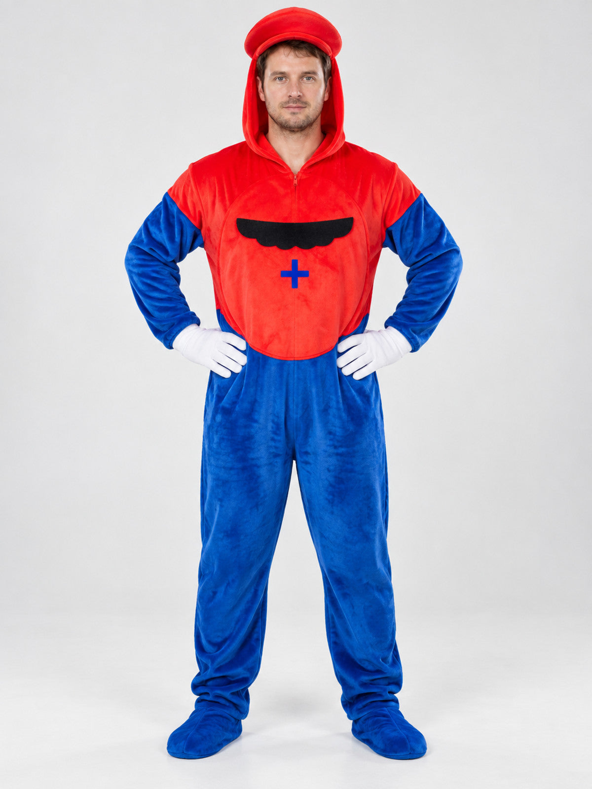 Super Mario Adult Costume with Mustache
