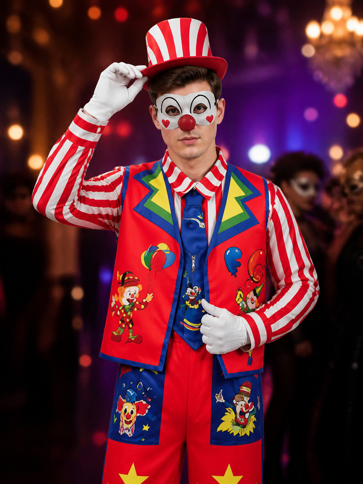 Circus Clown Costume for Adults, Carnival Costume for Performances