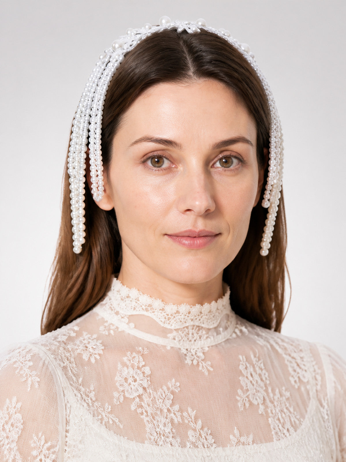 Carnival Headpiece with White Pearl Chains main product view