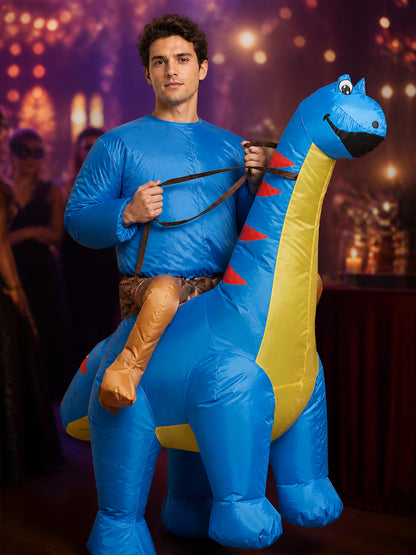 Adult Inflatable Four-Legged Dinosaur Costume With Saddle, Halloween Party