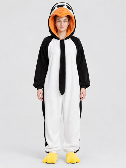 Penguin One-Piece Pajama with Padded Hood