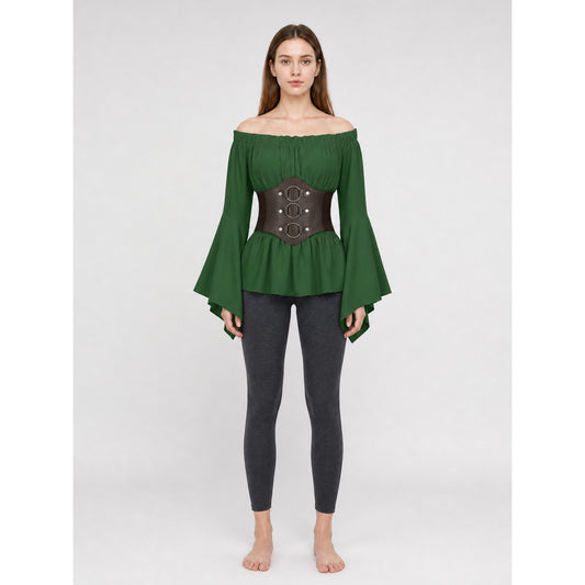 Renaissance-Style Costume Dress with Belt on-model view