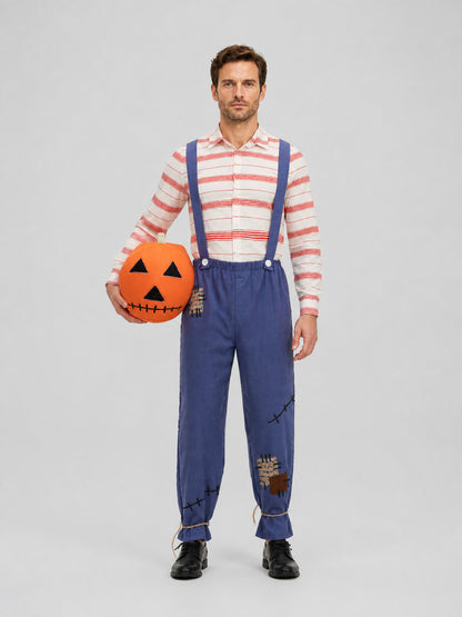 Pumpkin Scarecrow Costume for Children and Adults for Halloween on-model view