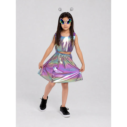 Kids' Alien Halloween Costume, Top and Skirt