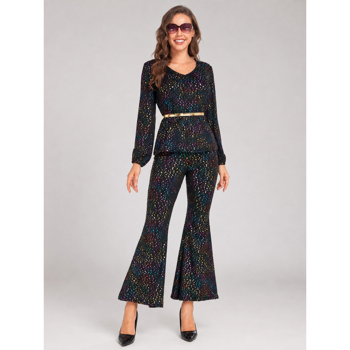 Sequin Stage Jumpsuit, Retro Disco Style