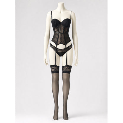 Lace Erotic Bodysuit with Decorative Bow