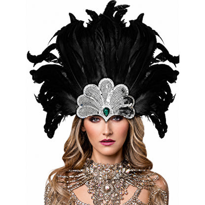 Feather and Bead Headpiece for Masquerade