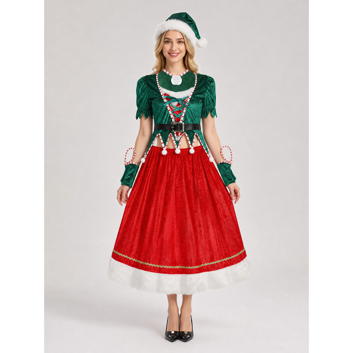 New Year's Character Costume: Dress, Hat, Arm Warmers