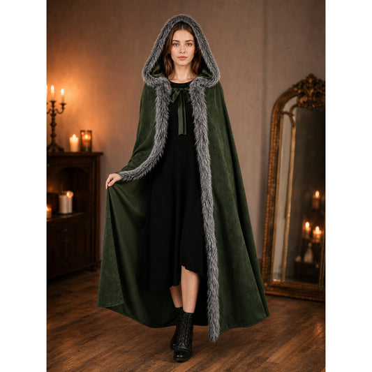 Green Hooded Costume Cloak for Cosplay