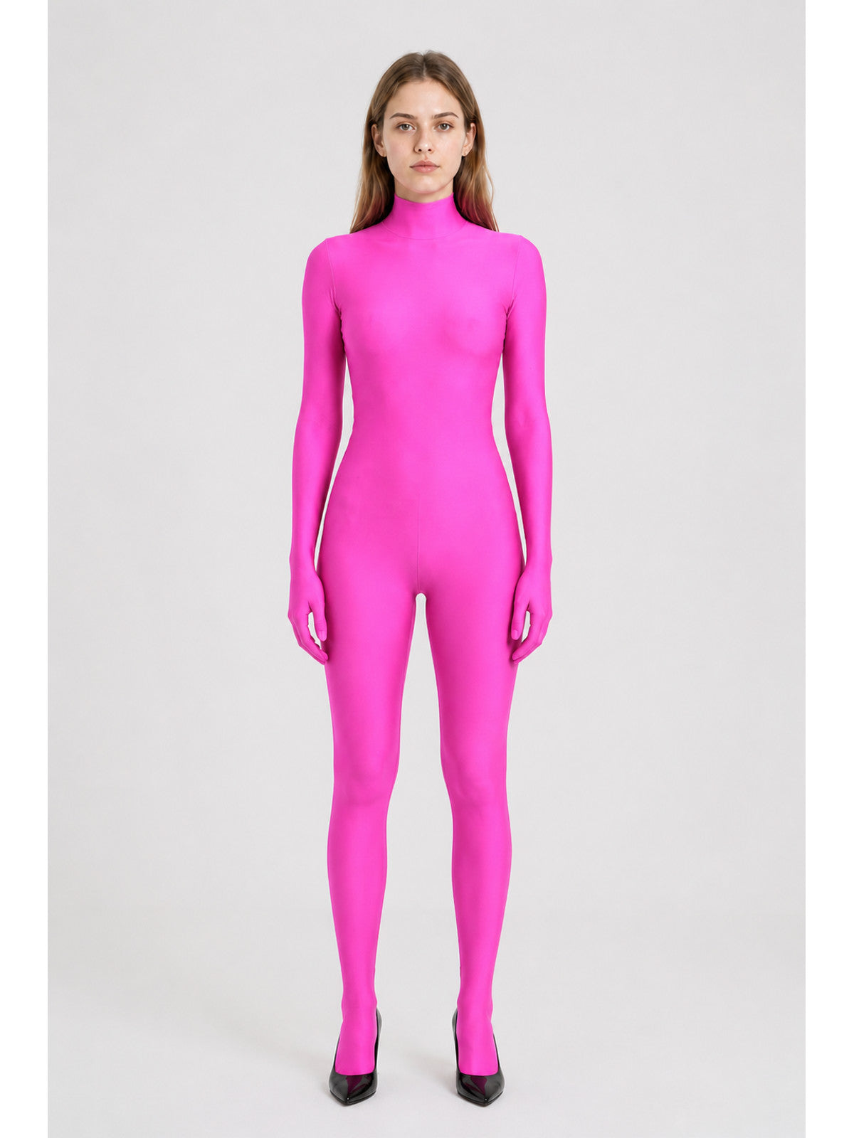 Pink Close-Fitting Ninja Jumpsuit for Halloween main product view