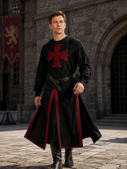 Medieval Long Robe with Red Cross for Cosplay main product view