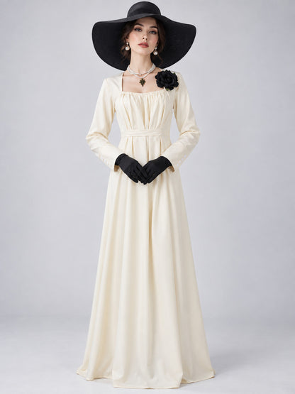 Carnival Costume with Black Hat, Dress, and Gloves