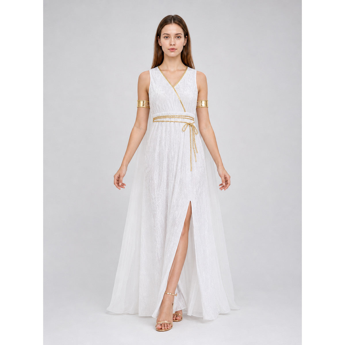 Greek-Style Dress with Gold Accents