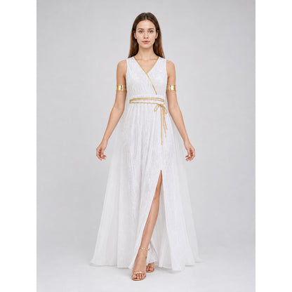 Greek-Style Dress with Gold Accents